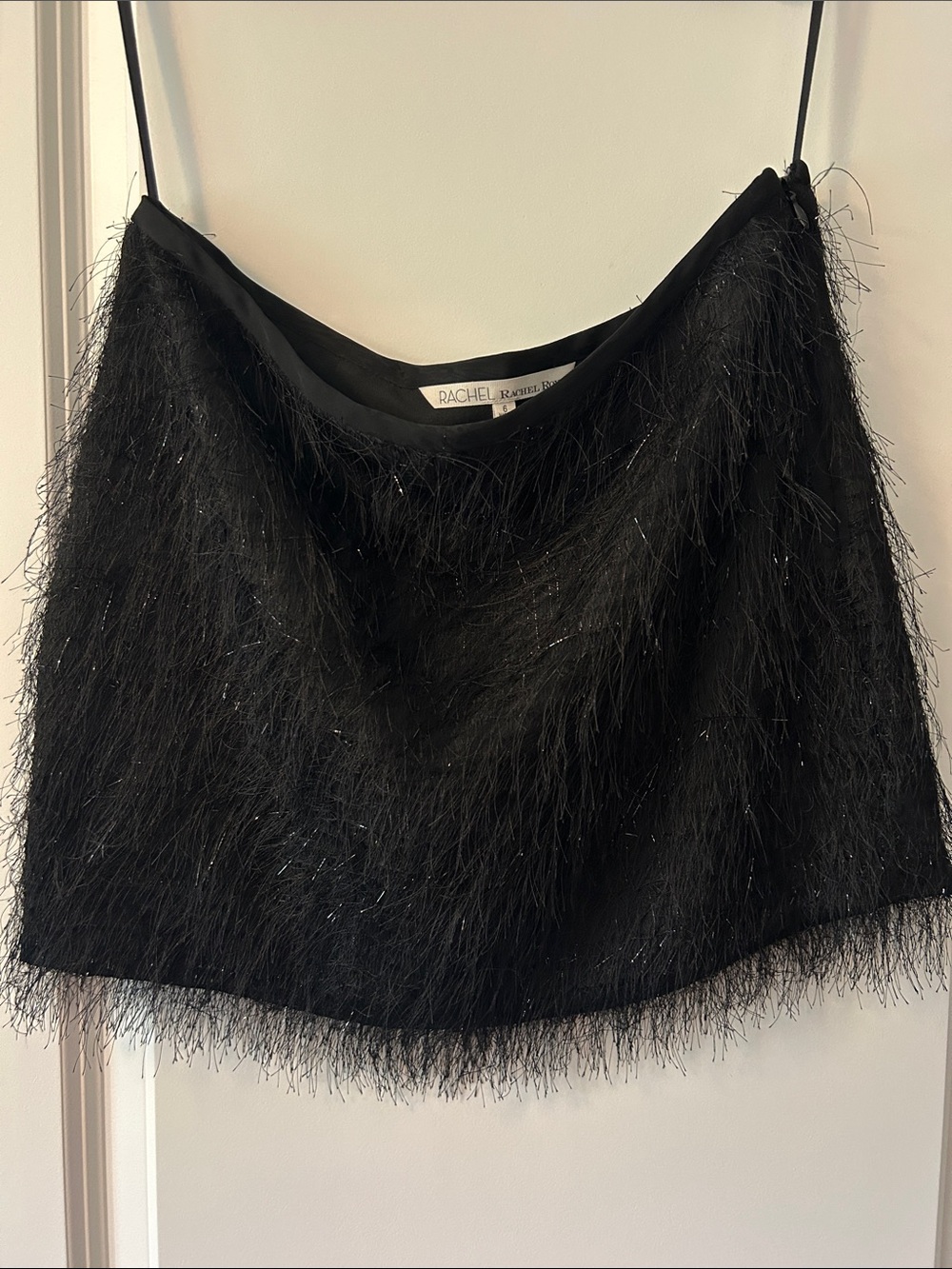 RACHEL Rachel Roy Black Fringe Mini Skirt